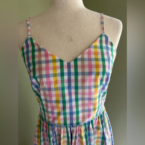 NWT J Crew Factory checked maxi sundress. Size 6. Smocked back, feminine colors - Picture 4 of 16